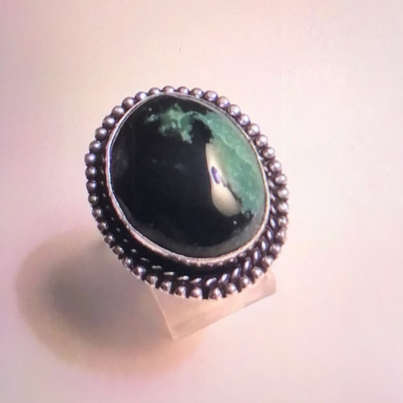 Moss Agate 925 Sterling Silver Ring - Picture 2 of 2